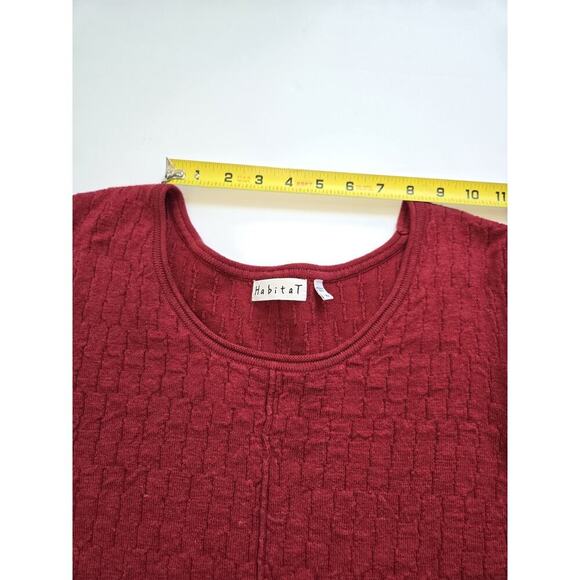 Habitat Red Cotton Linen Lagenlook Tunic Sweater size XL One Pocket - Picture 4 of 13